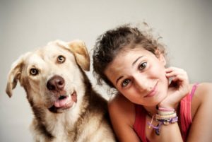 dog and girl