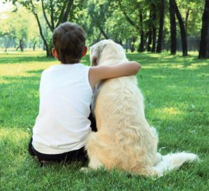 boy and dog