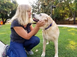 Dianne Larson of Valencia is spending as much quality time as possible with her 12 year old rescue dog, Tonka, who was recently diagnosed with spleen cancer. PHOTO BY MICHELLE SATHE