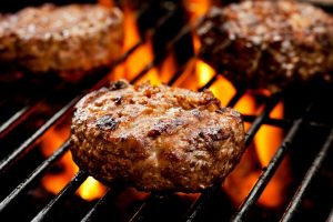 burgers on a grill