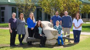 Matthew Breen (far left) and members of the bladder cancer research collective at the CVM, including Claire Wiley (seated at left).