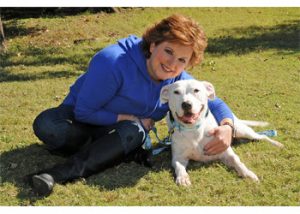 lady and dog