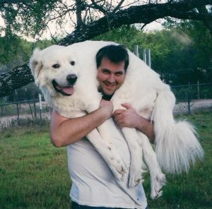 Luke and his beloved dog Malcolm.